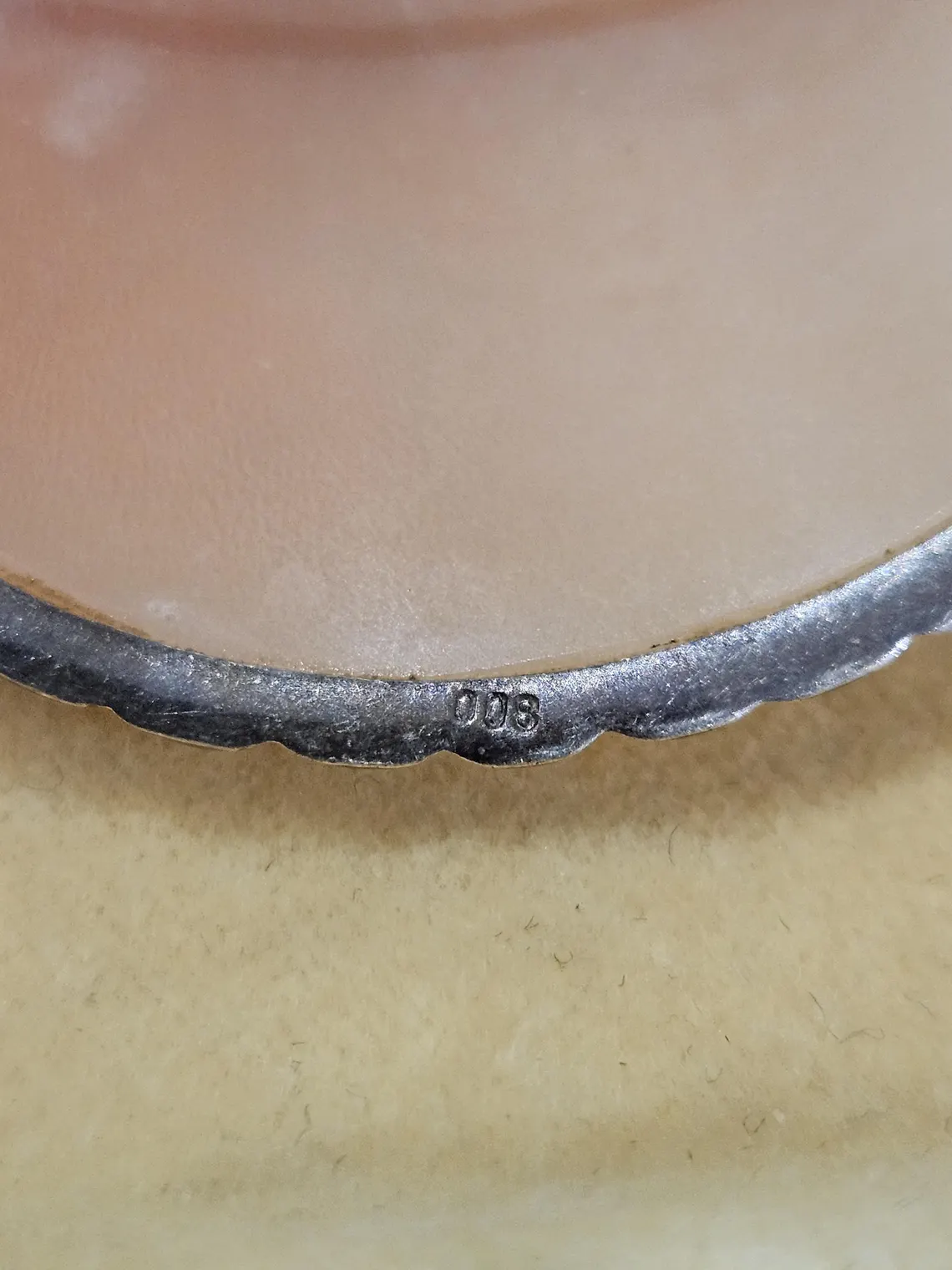 Antique Cameo Flowers Natural shell brooch silver 800 and marcasite Alpine violet cyclamen - Image 6