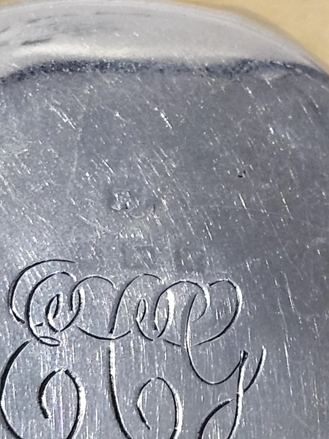 Antique Engraved hallmarked 1921 octagon locket snuff box pendant Sterling silver 925 with mirror - Image 6