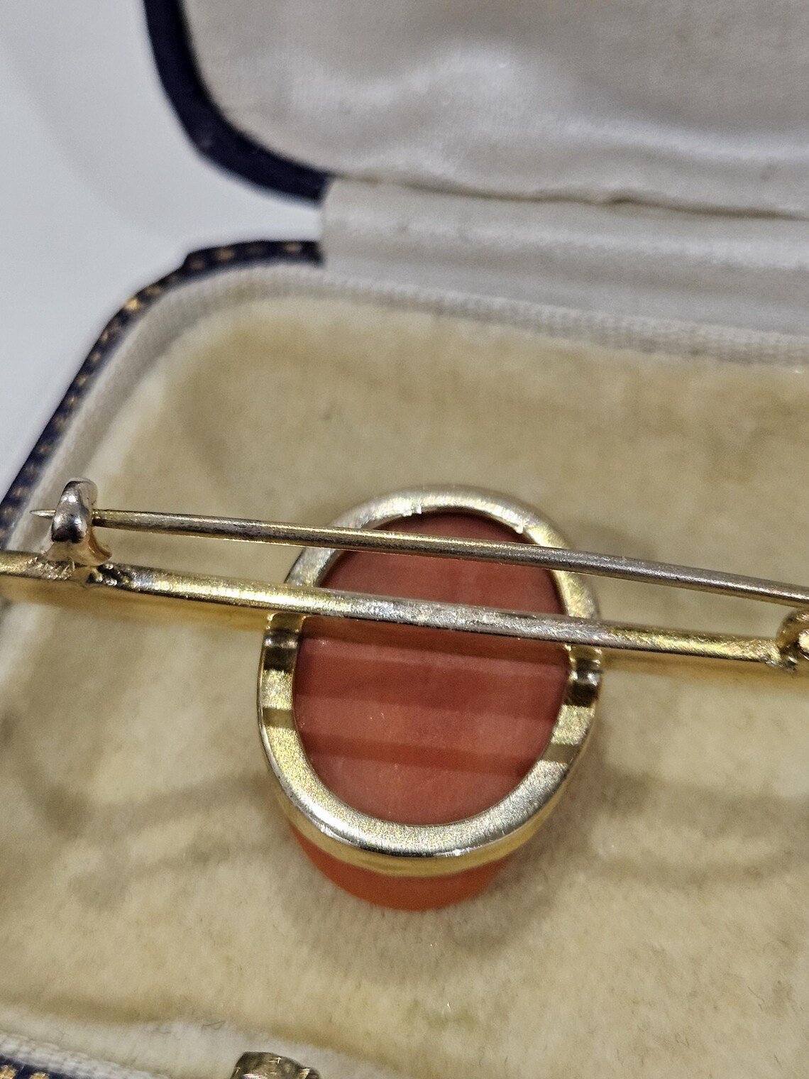 Antique Natural coral Cameo bacchante gilt over silver brooch - Image 10