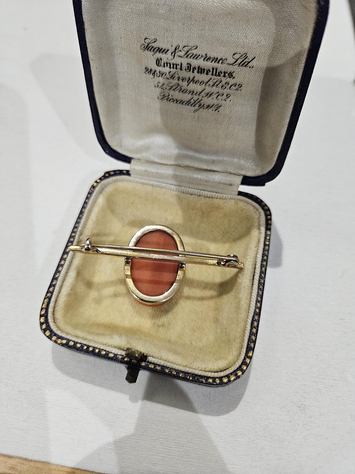 Antique Natural coral Cameo bacchante gilt over silver brooch - Image 9