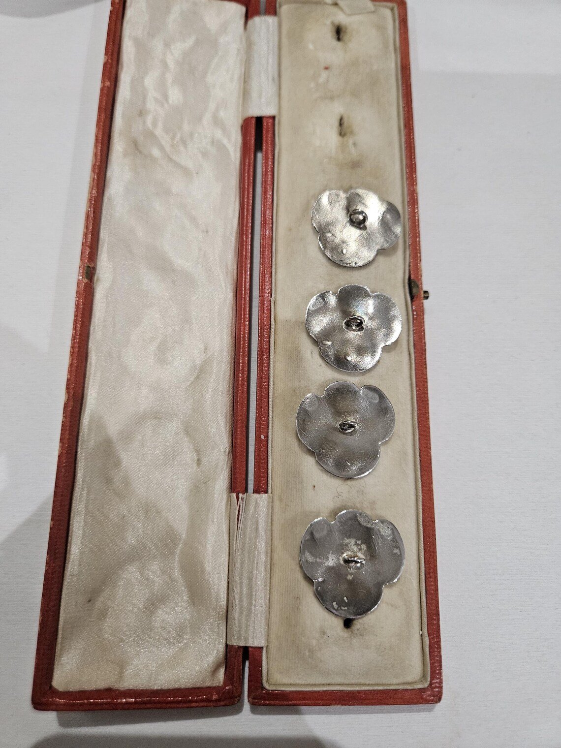 Antique real 4 buttons art nouveau sterling silver 925 hallmarked 1905 - Image 3